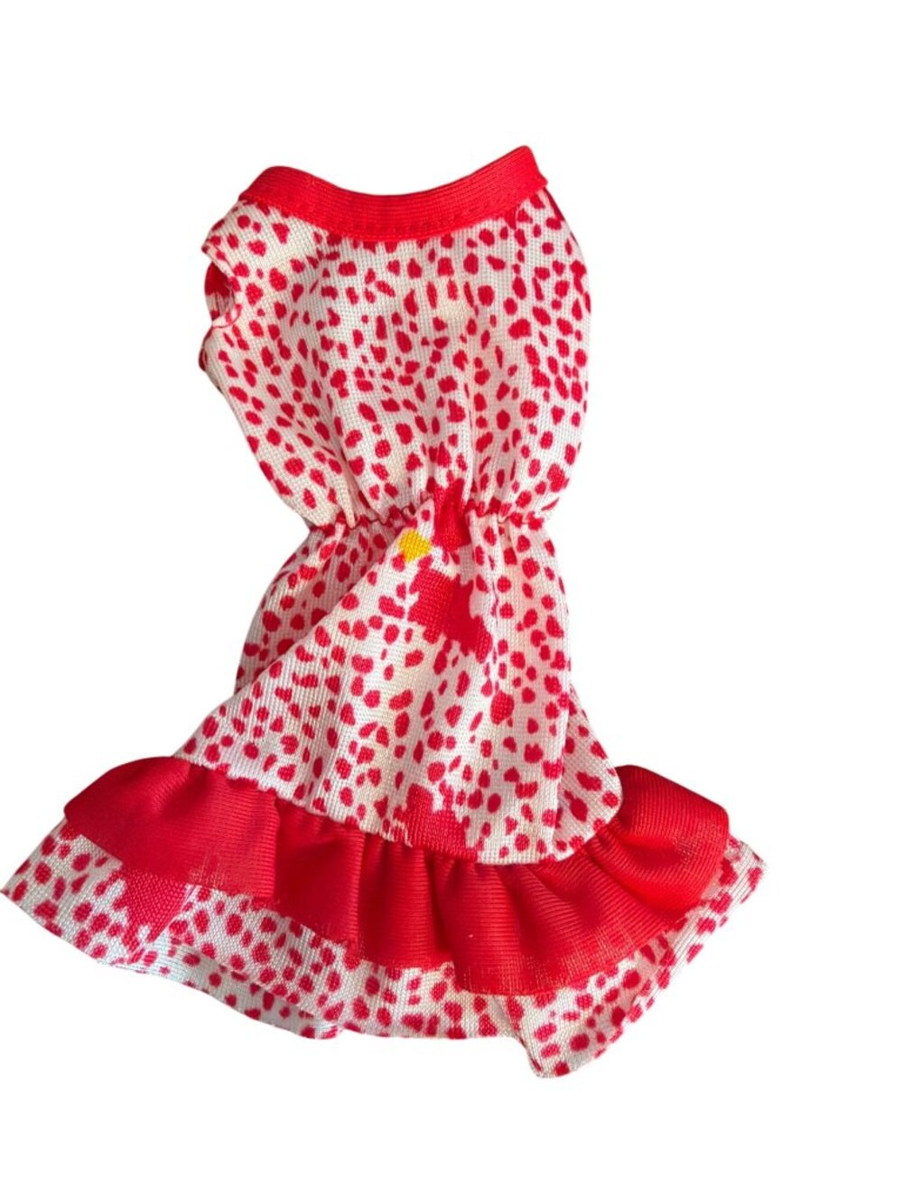 Vintage Barbie Feeling Pretty Red White Dress #1509 5" long Clothes Clothing